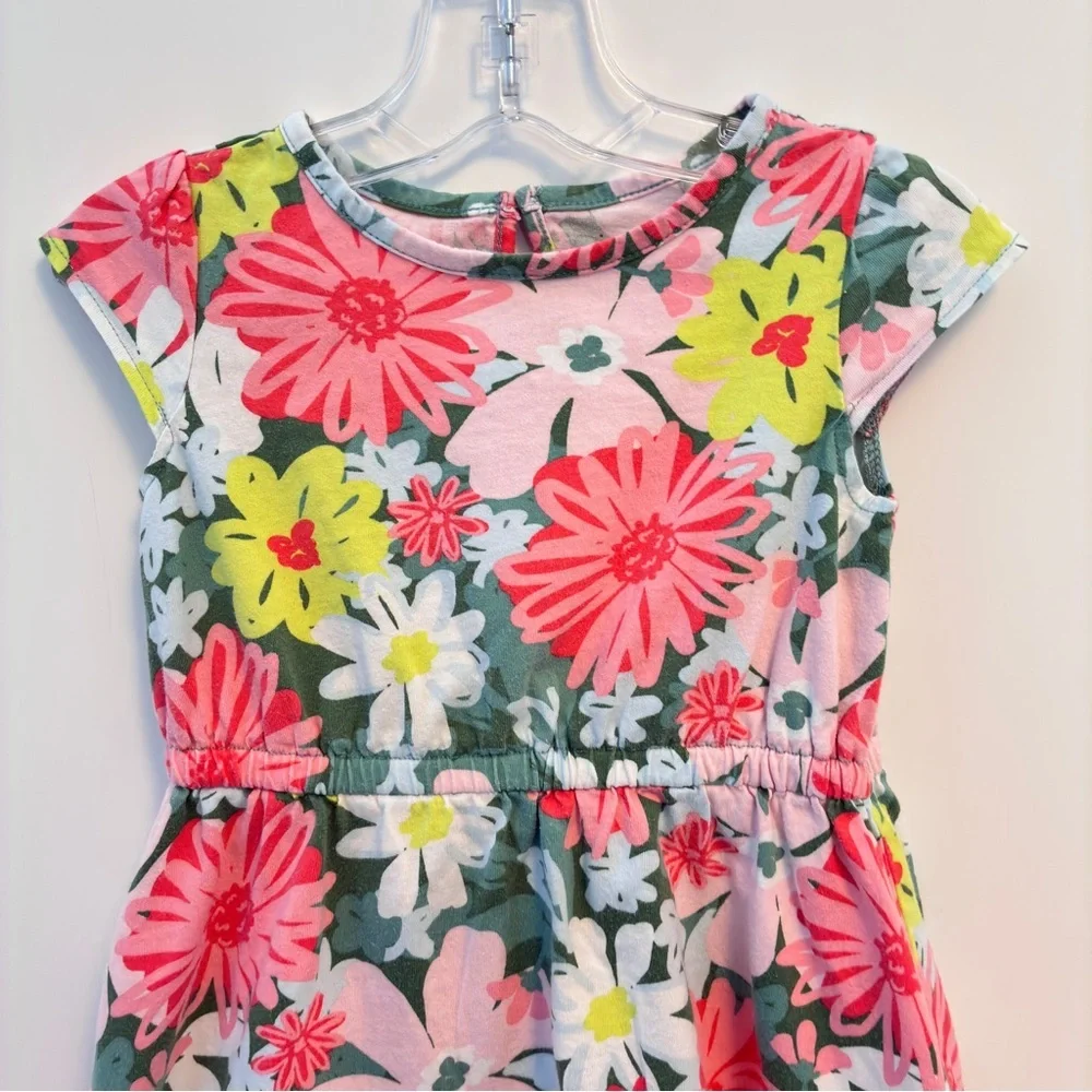 Carter's Toddler Girl's Green Pink Floral Dress Size 3T